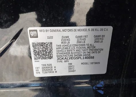 2023 GMC Terrain Awd Slt из США, поврежденный, VIN 3GKALVEG5PL146698